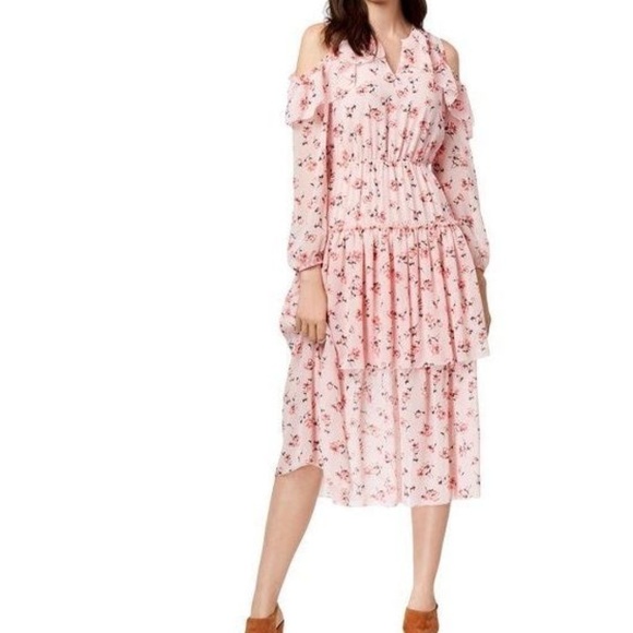 Maison Jules Pink Floral Flow Dress-S - Picture 1 of 2